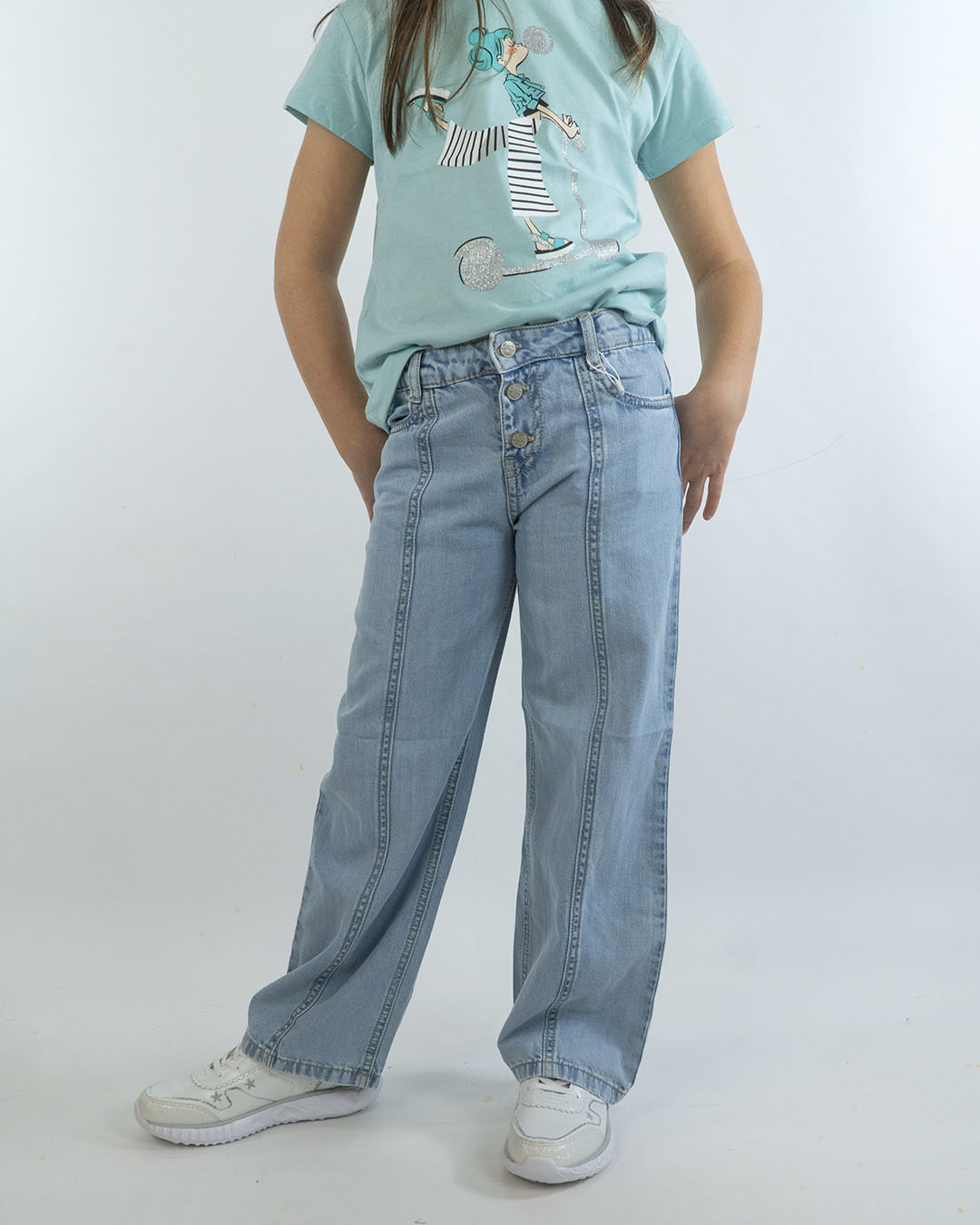 Jeans lungo fluido con chiusura a bottoni MAYORAL