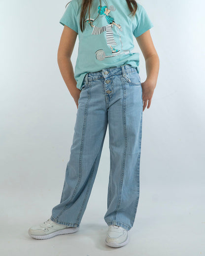 Jeans lungo fluido con chiusura a bottoni MAYORAL