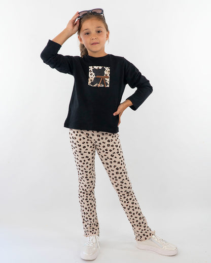 T-shirt manica lunga con orsetto glitteratoMAYORAL