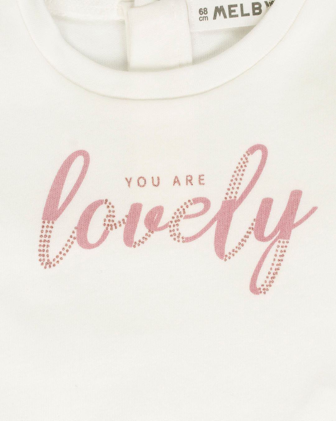 Completo 3 pz. felpato con cuoricini MELBY