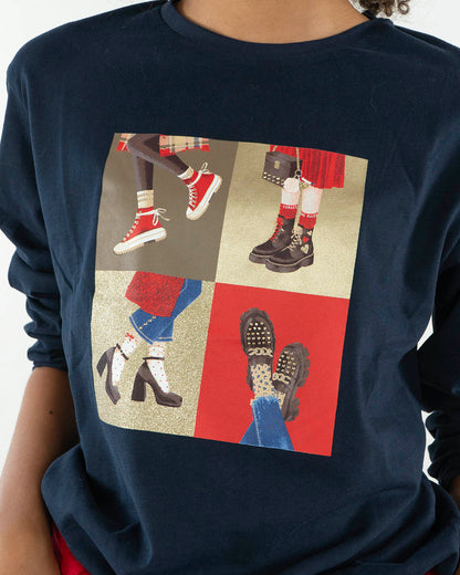 T-shirt manica lunga stampa