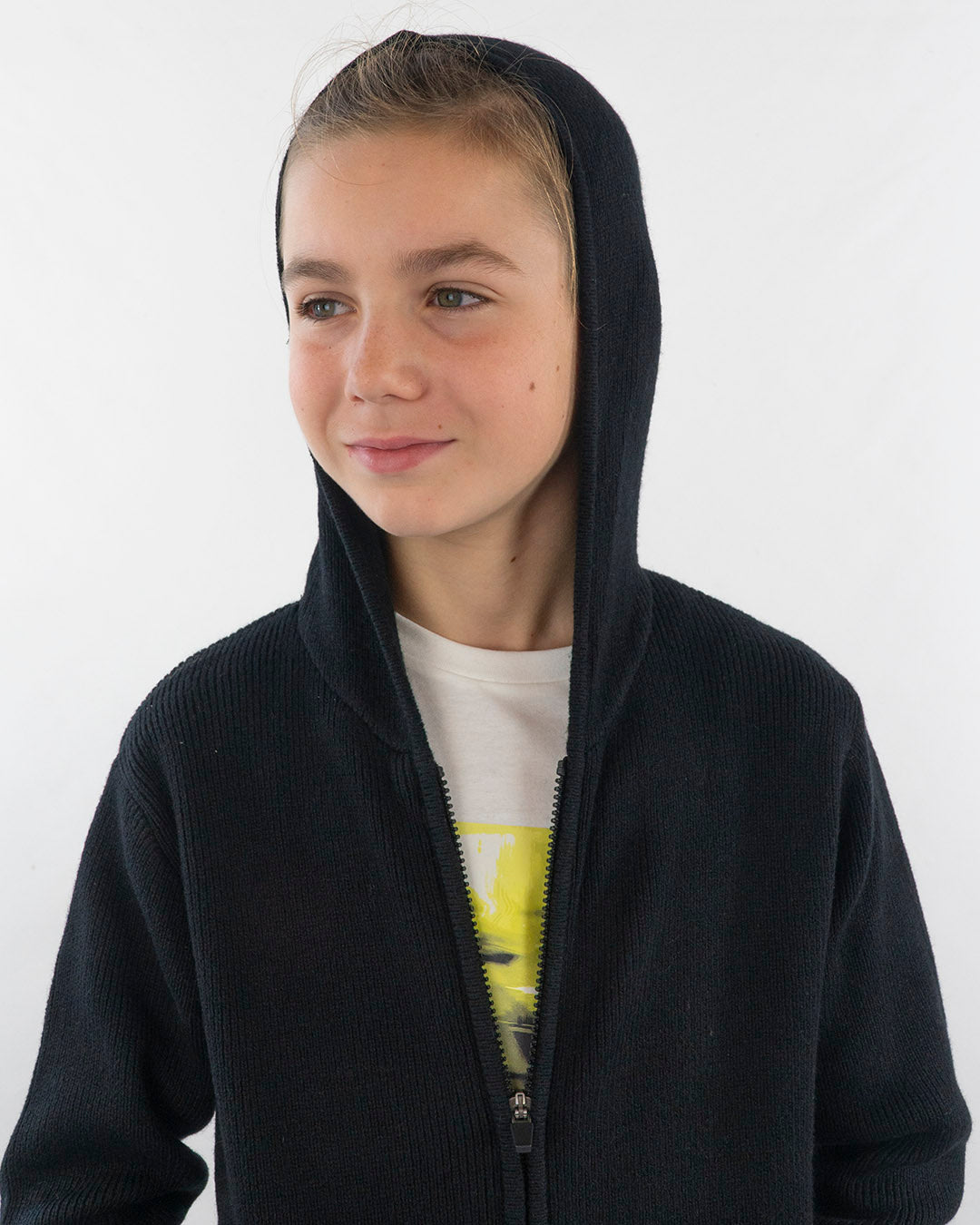 Cardigan a costine con zip e cappuccio I DO