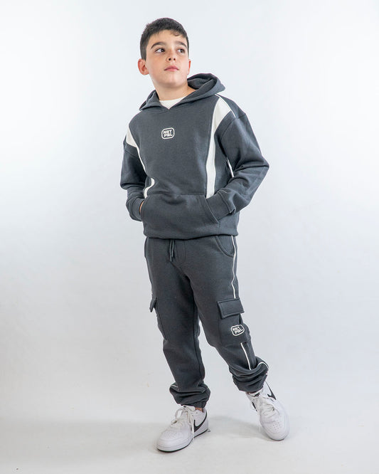 Tuta felpata bicolor con pantaloni cargo I DO