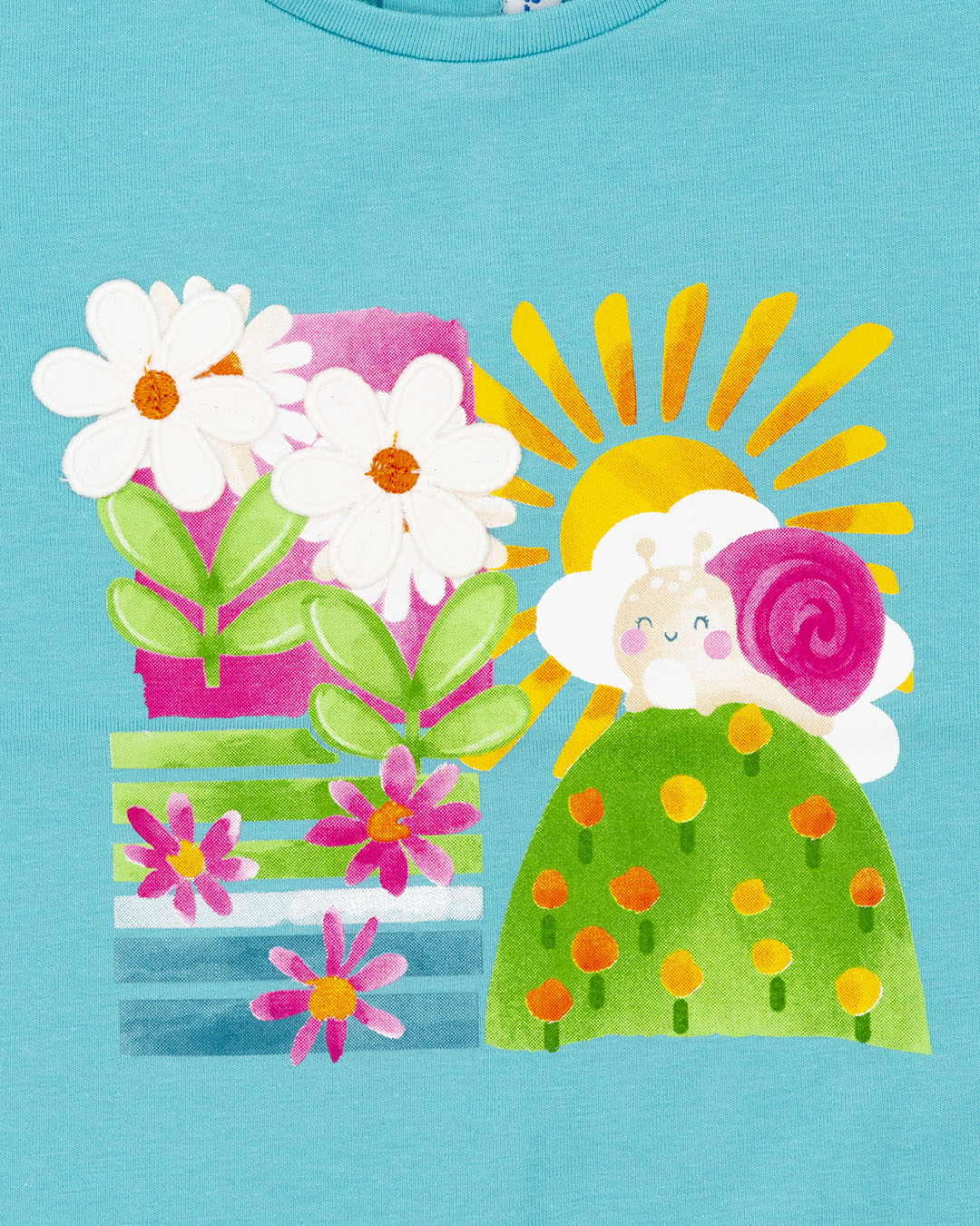 T-shirt manica corta con fiori applicati MAYORAL