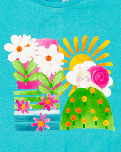T-shirt manica corta con fiori applicati MAYORAL