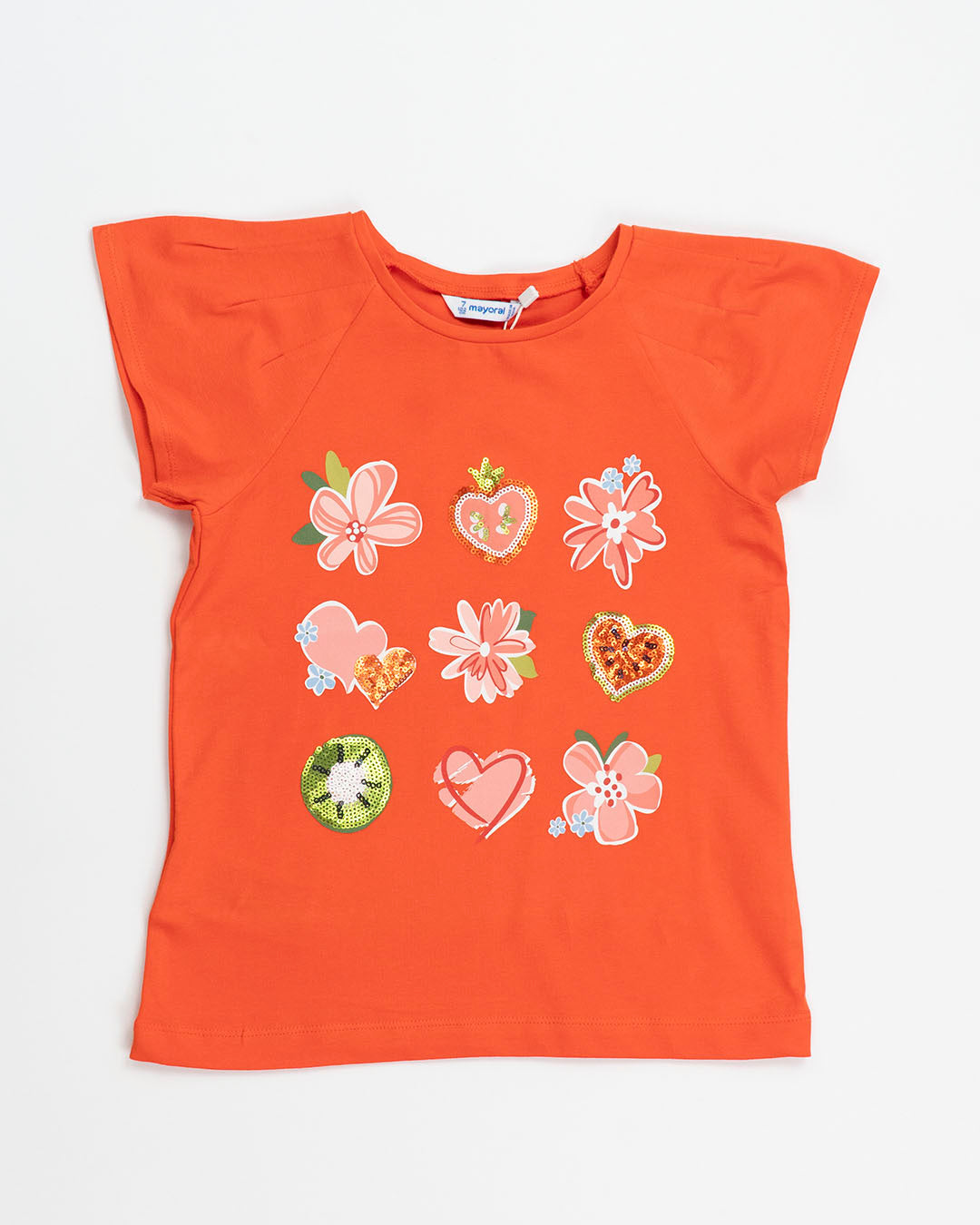 T-Shirt manica corta con stampa con pailettes