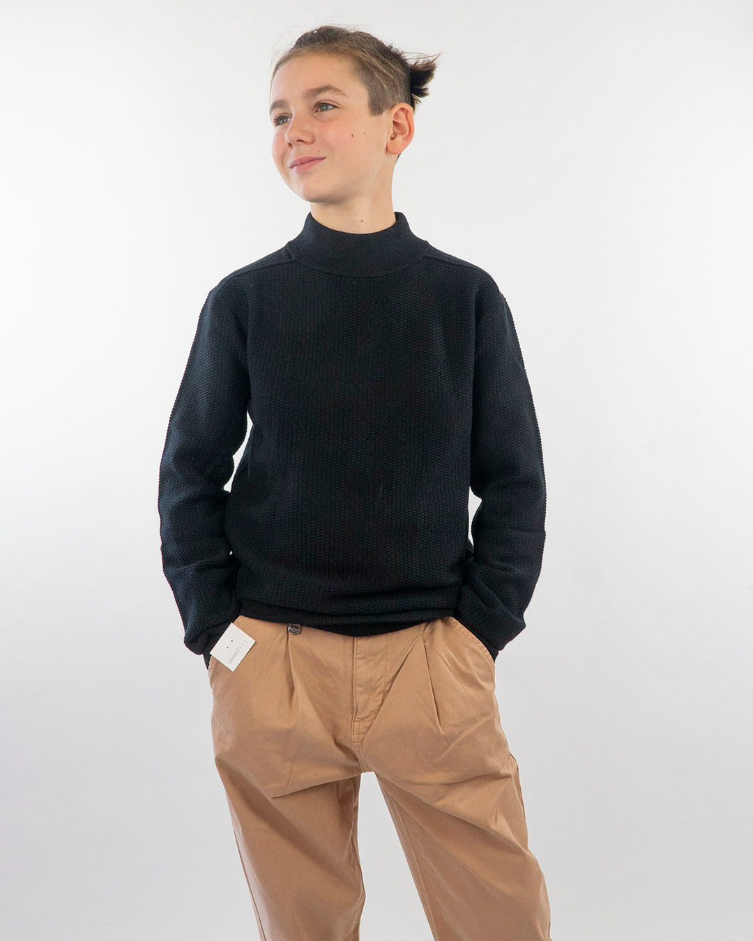 Maglioncino a lupetto in tessuto operato I DO