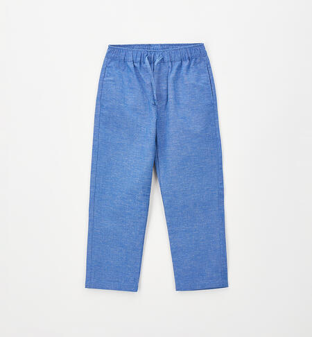 Pantaloni in misto lino con elastico in vita I DO