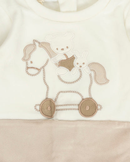 Tutina in ciniglia con cavallo a dondolo MELBY