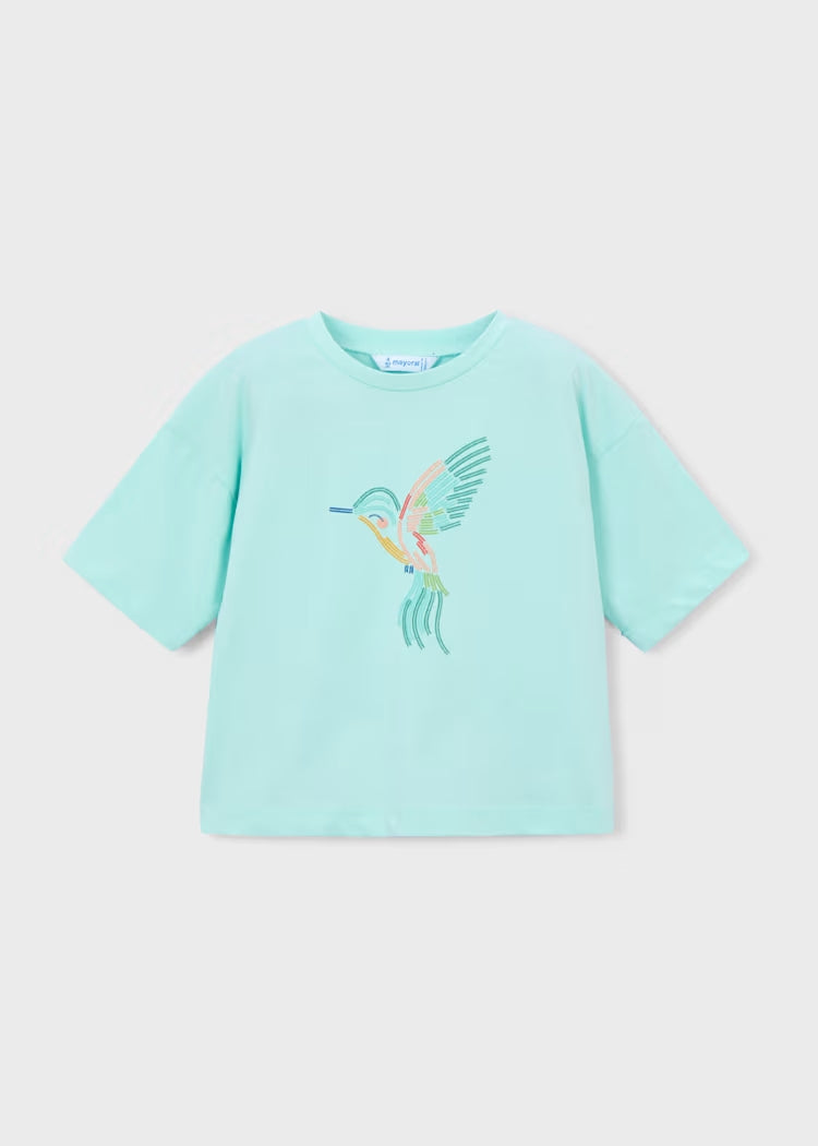 T-shirt in cotone con colibrì art.3016-22 MAYORAL