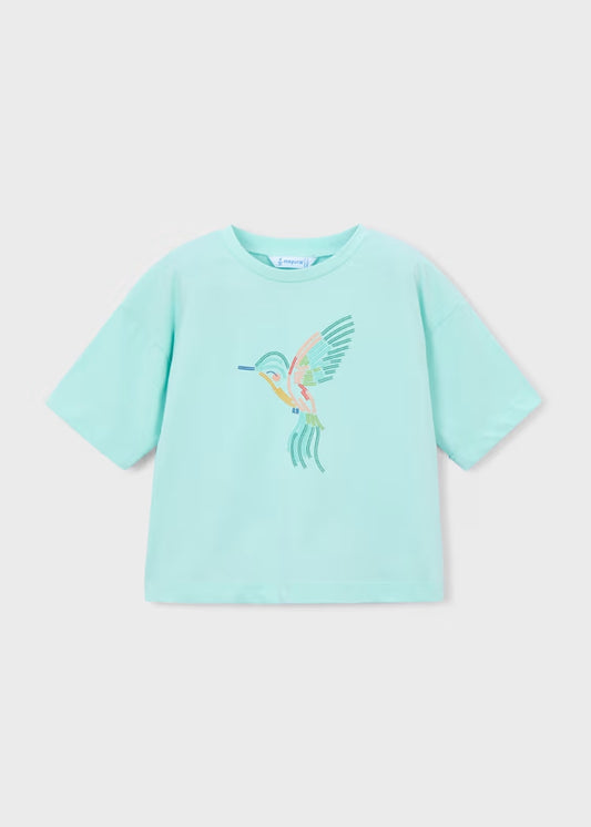 T-shirt in cotone con colibrì art.3016-22 MAYORAL