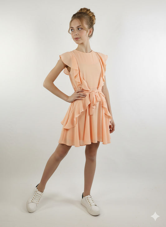 Abito corto con voillant  art.WERNA-10012 KOCCA