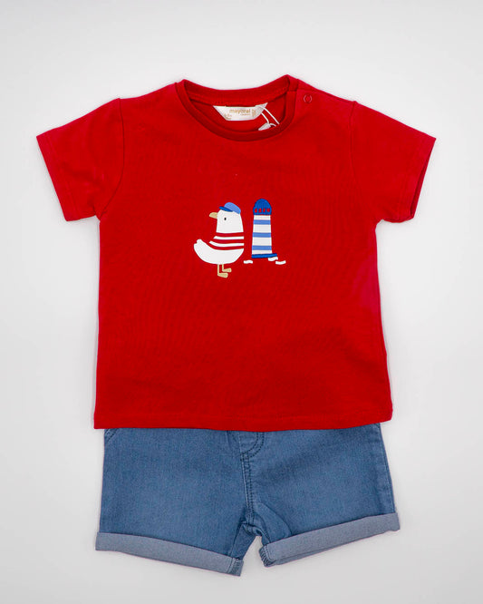 Completo con pantaloncino jeans
