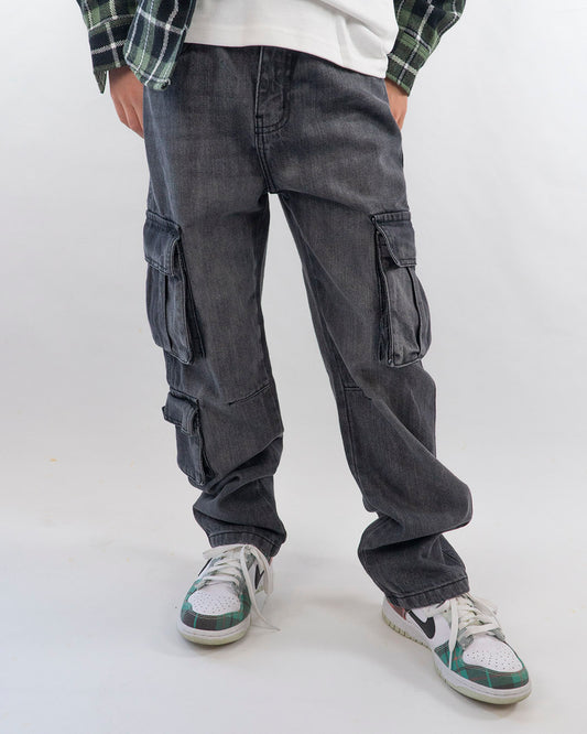 Jeans cargo con cintura regolabile I DO