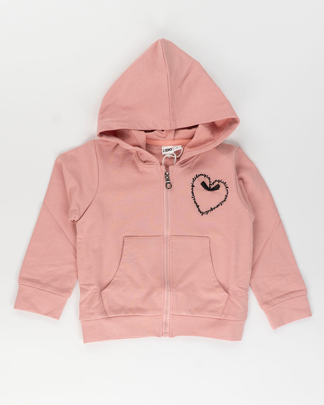 Felpa con zip e cuoricino felpata I DO