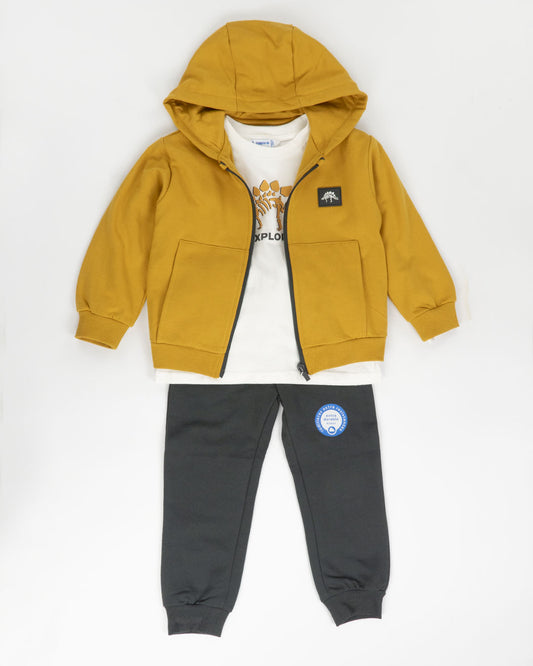 Tuta 3 pz. felpata con dinosauro MAYORAL