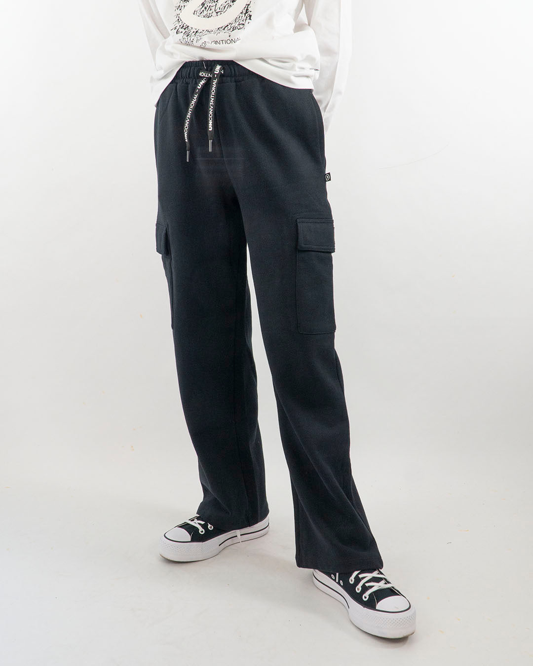 Pantaloni cargo felpati a gamba larga MELBY