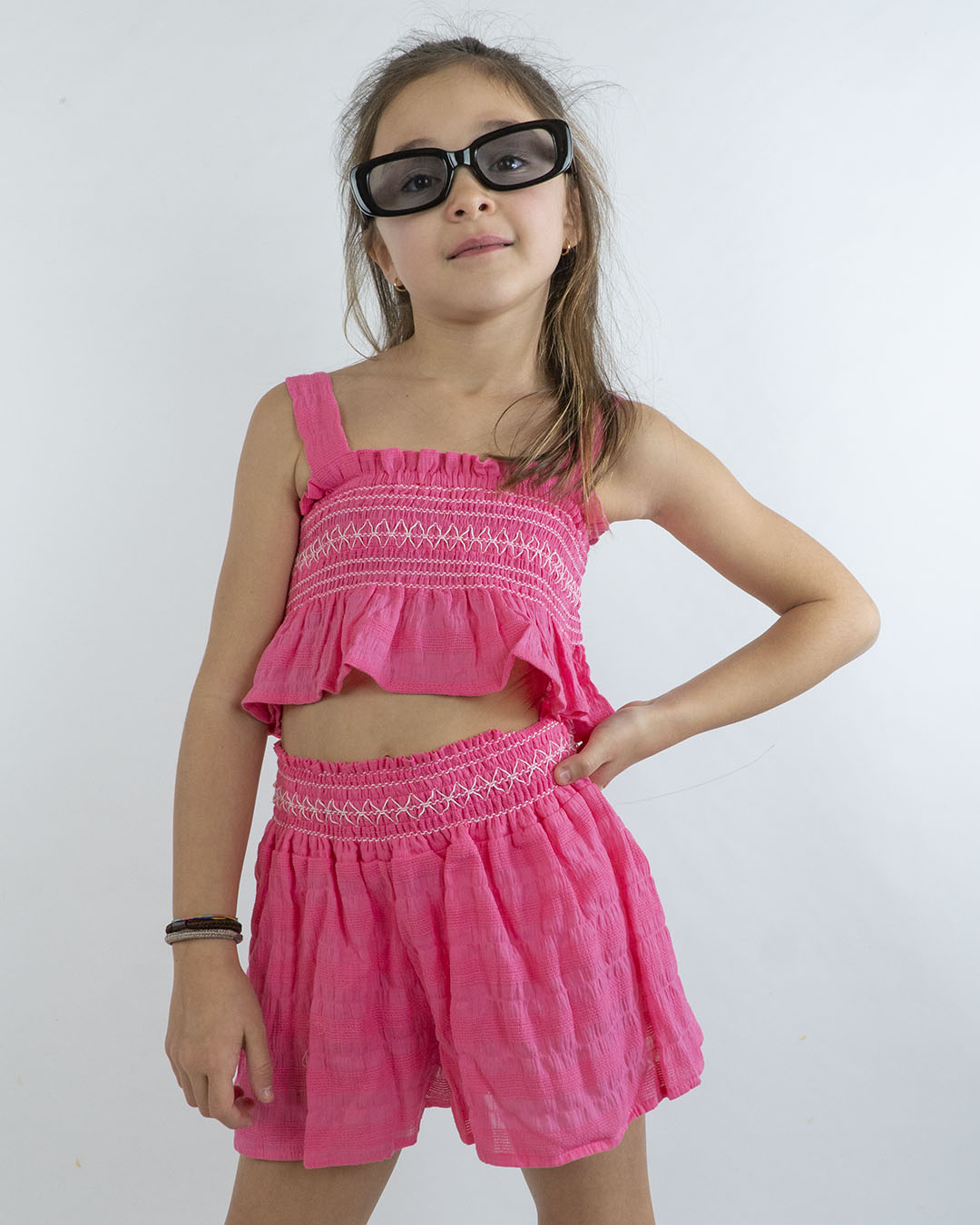 Completo con top e short a nido d'ape MAYORAL