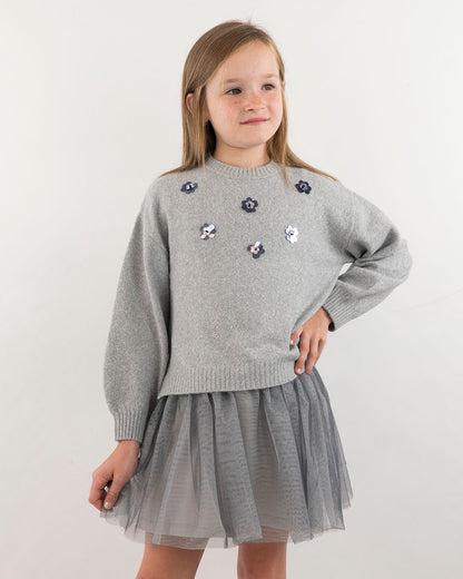 Abito 2 pz.con maglione con fiori applicatiMAYORAL