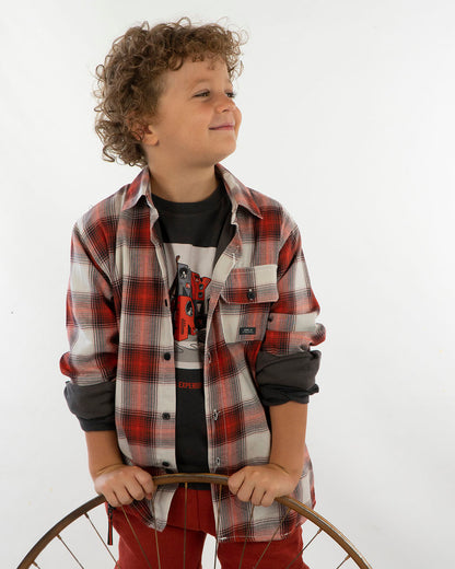 Camicia a quadri foderata in cotone