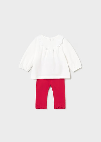 Completo 2 pz. con t-shirt con sangallo MAYORAL