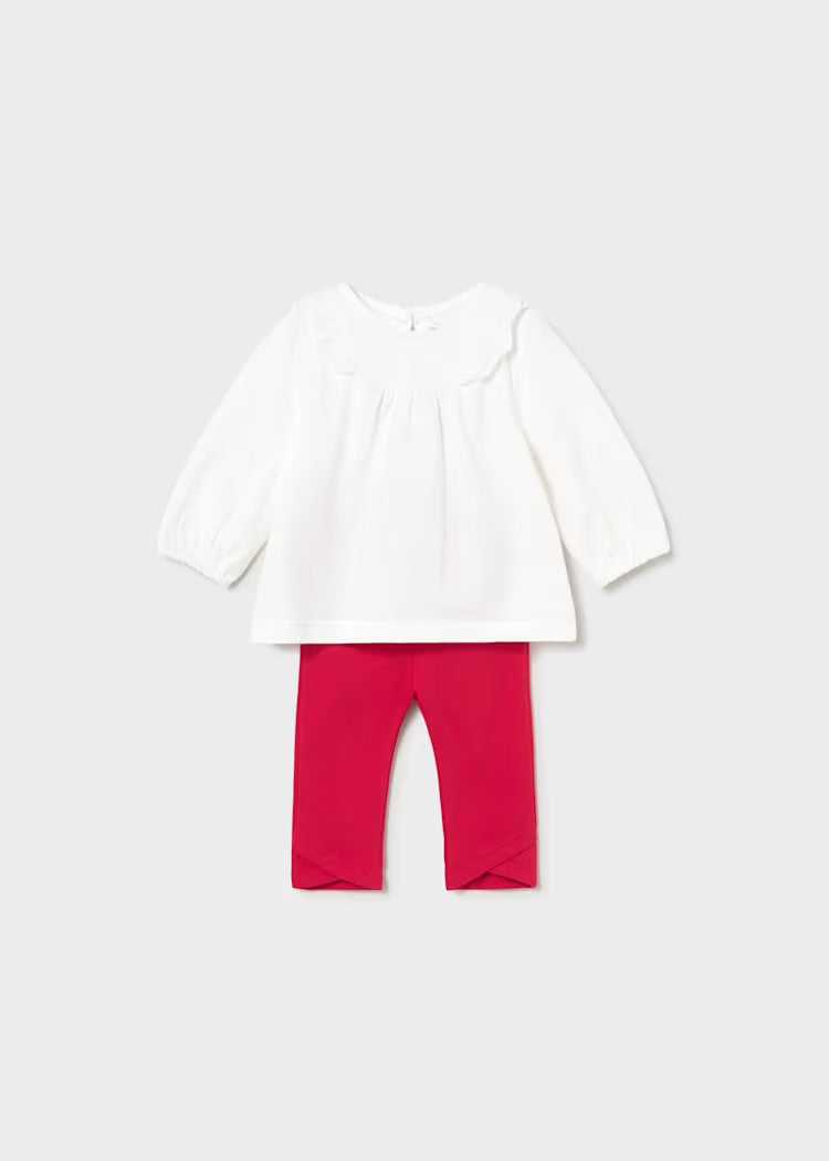 Completo 2 pz. con t-shirt con sangallo MAYORAL