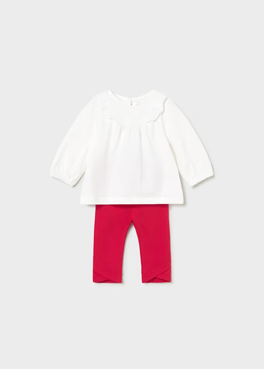 Completo 2 pz. con t-shirt con sangallo MAYORAL
