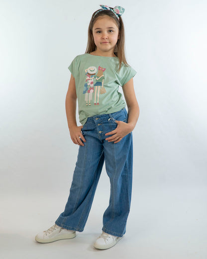 T-shirt manica corta con fascia fiorataMAYORAL