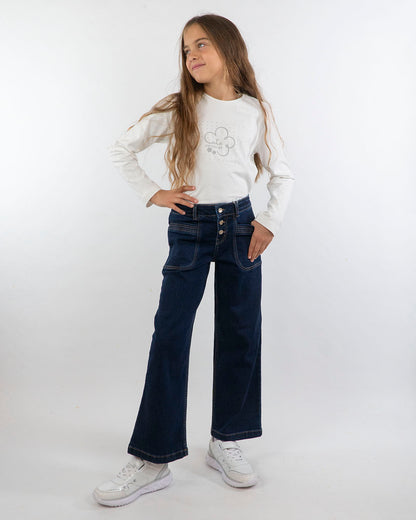 Jeans largo con cuciture a contrasto MAYORAL
