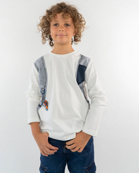 T-shirt manica lunga con stampa zaino MAYORAL