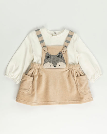 Abito finta salopette in velluto MAYORAL