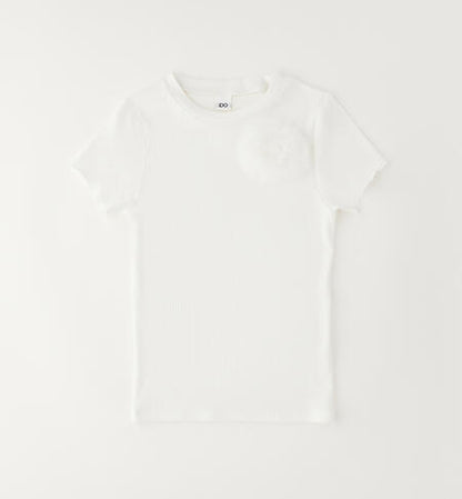 T-shirt a costine con fiore in tulle I DO