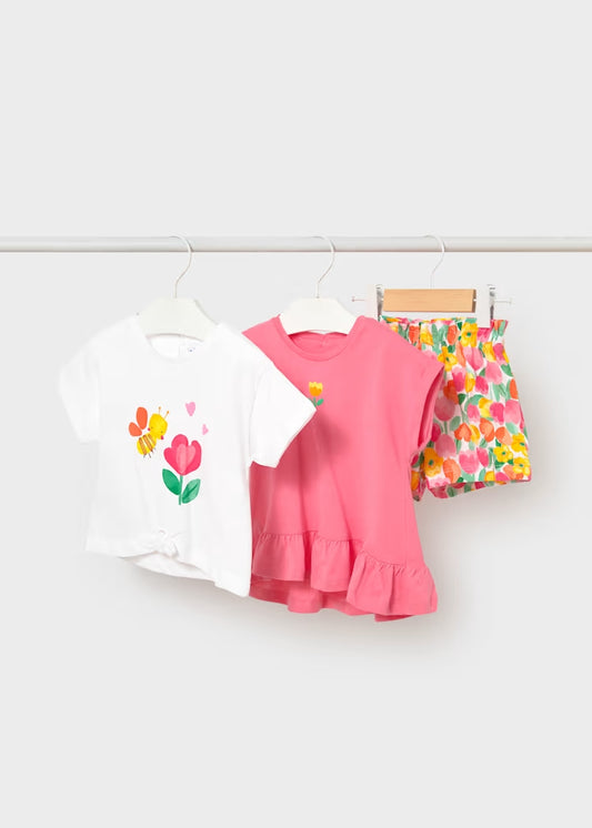 Completo 3 pz.con short fiorato art.1206-47MAYORAL