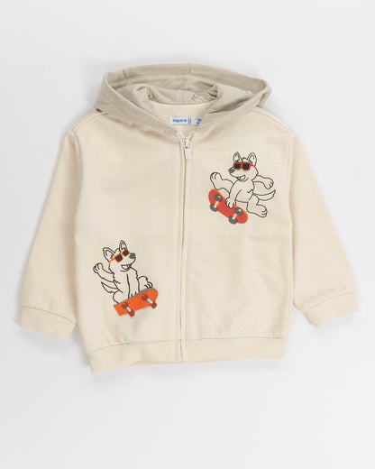 Felpa felpata con zip e cagnolini skaters MAYORAL
