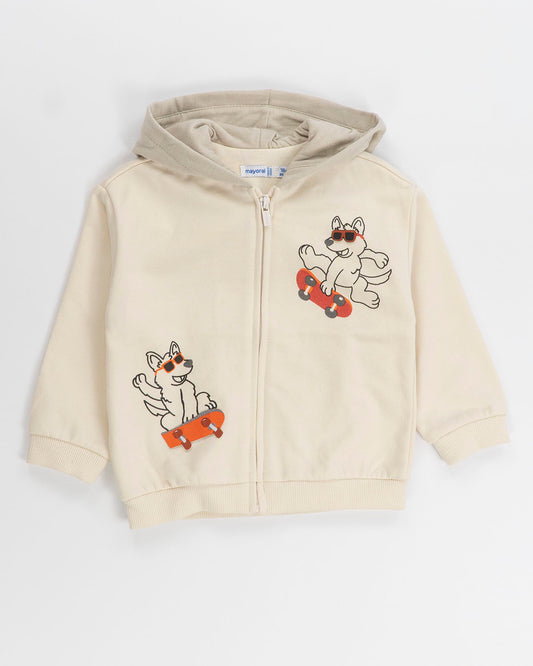 Felpa felpata con zip e cagnolini skaters MAYORAL