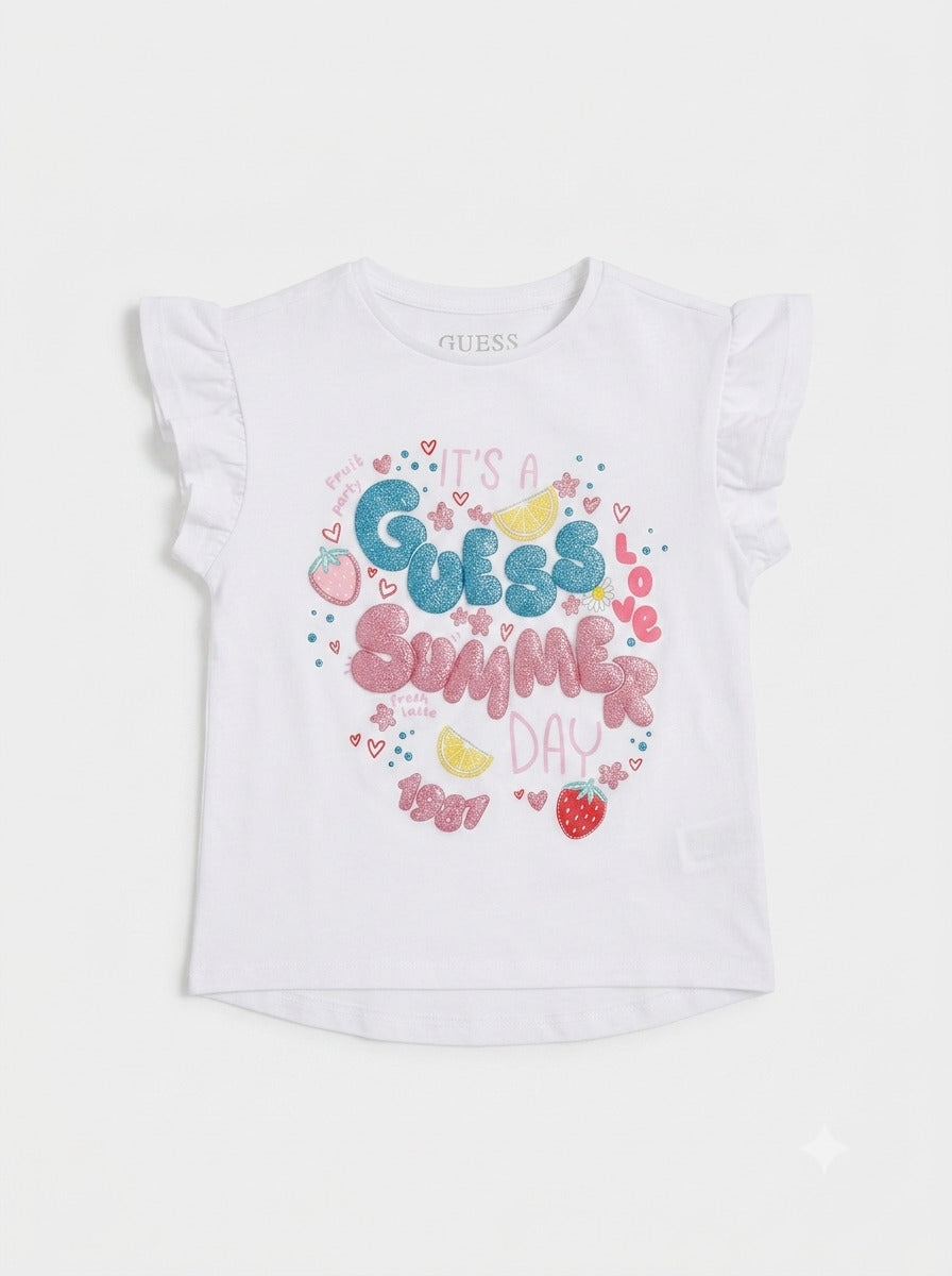 T-shirt con scritta glitter K6GI11K6YW4-G011 GUESS