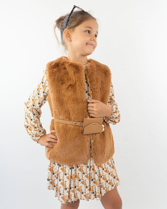 Gilet in pellicciotto con cintura/borsa MAYORAL
