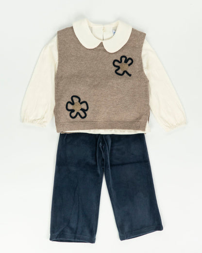 Completo 3 pz. con gilet in maglia MAYORAL