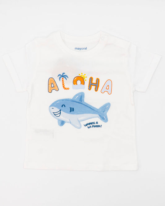 T-shirt manica corta con balena ricamata MAYORAL