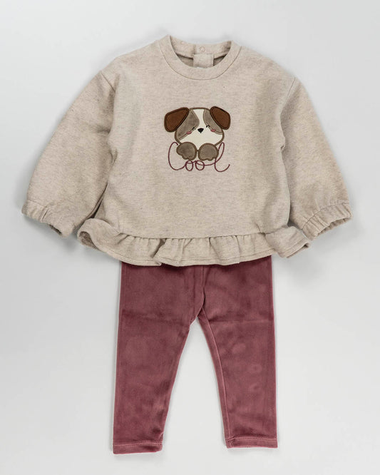Completo 2pz. felpato con legging soffice MAYORAL