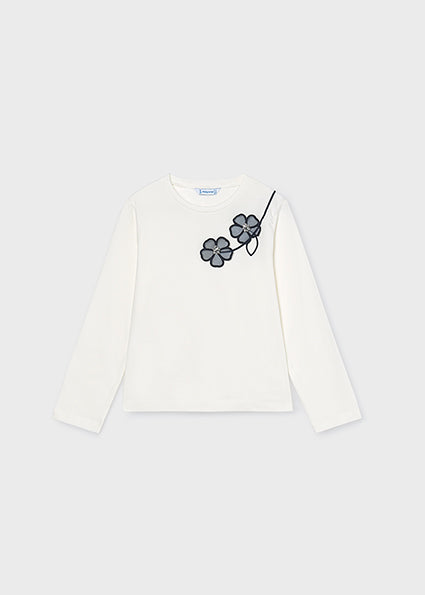 T-shirt con fiori e strass art.4.035-018 MAYORAL