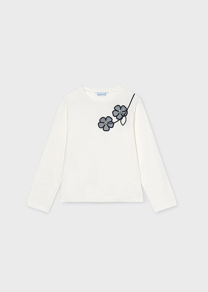 T-shirt con fiori e strass art.4.035-018 MAYORAL