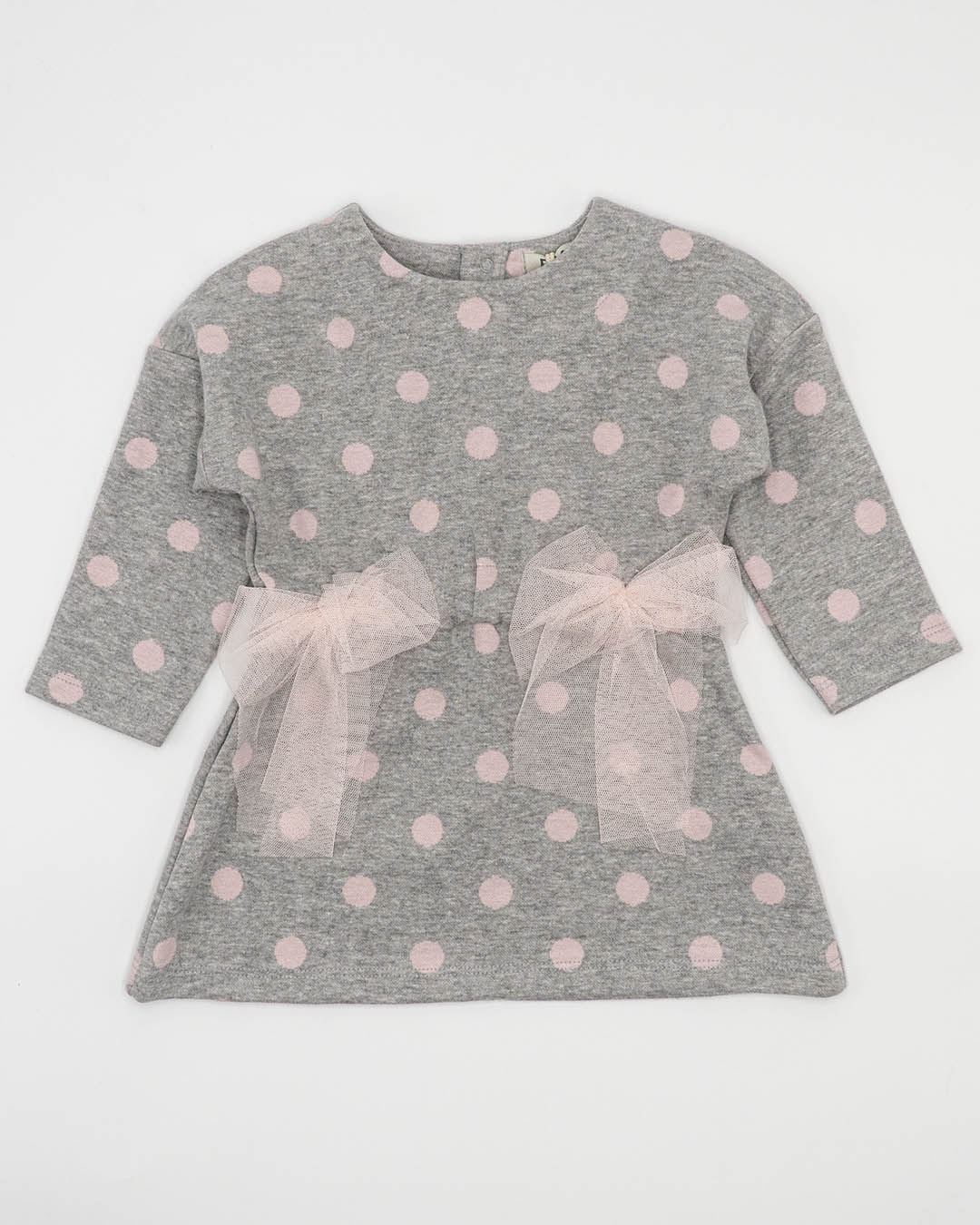 Abito felpato a pois con fiocchi in tulle EMC