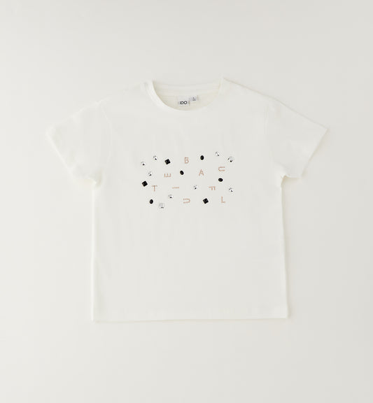 T-shirt con lettere in strass art.4.H711-0112 I DO