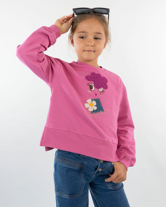 Felpa con applicazioni jeans e riccioline MAYORAL