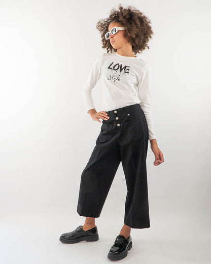 Pantalone in tessuto elasticizzato con taschine