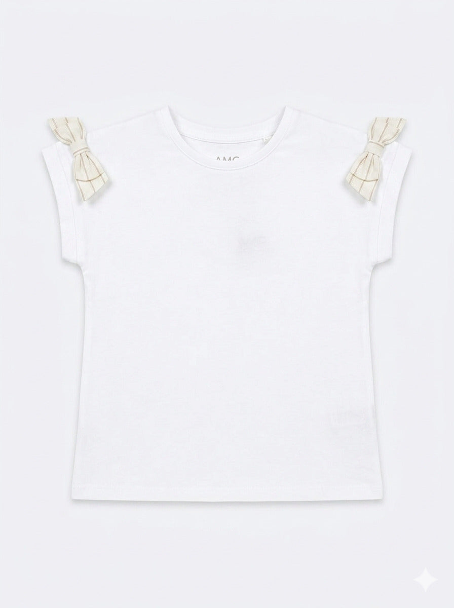 T-shirt con fiocchetti art.BX2526-1002 EMC