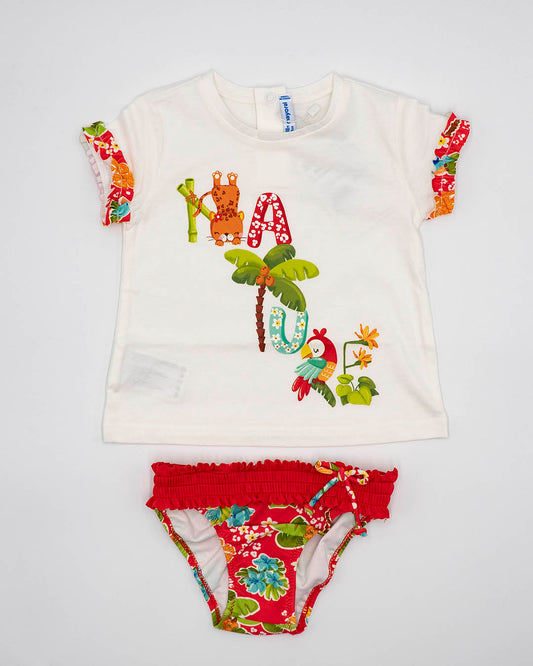 Completo con maglietta e costume