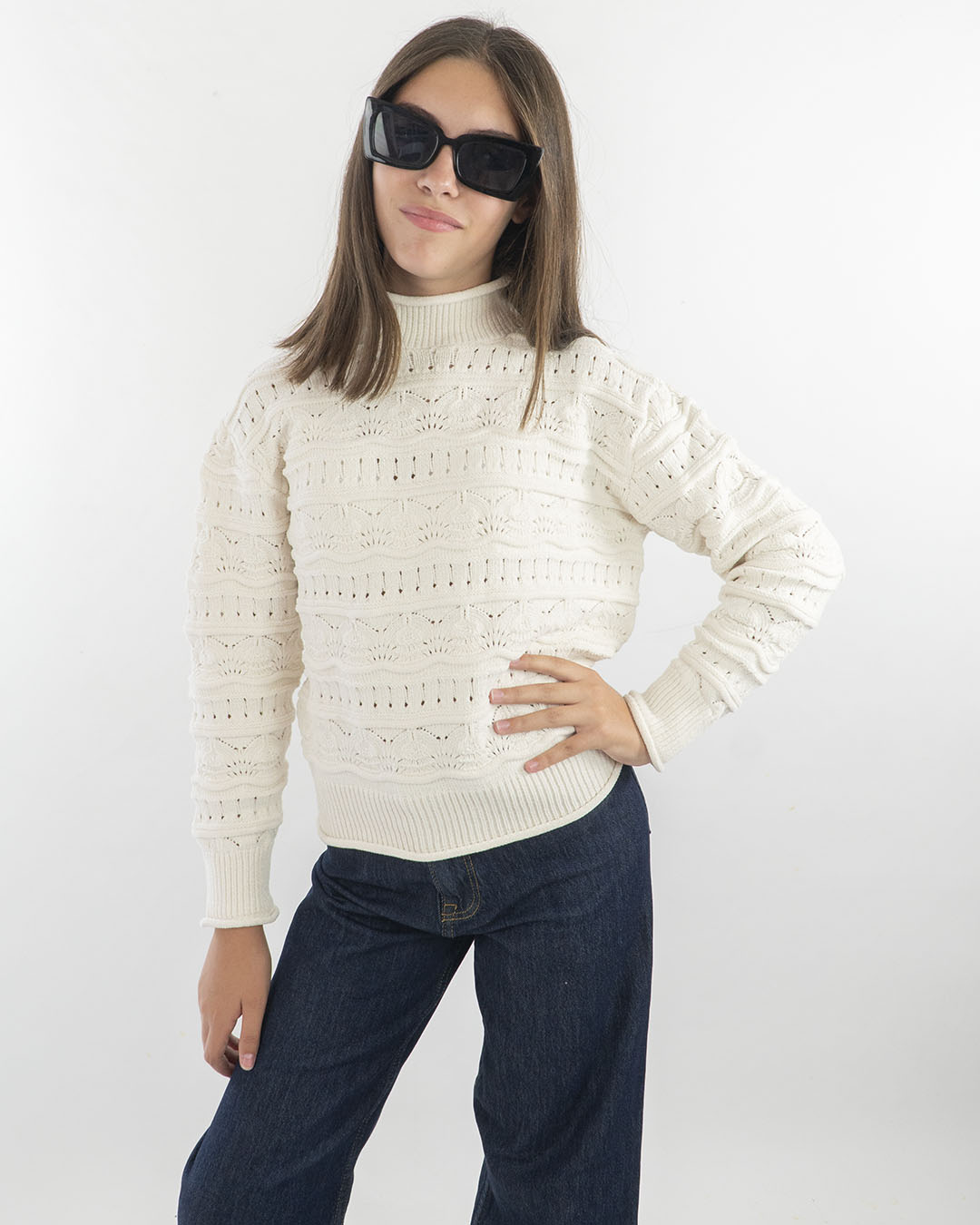 Maglione traforato con collo alto GUESS