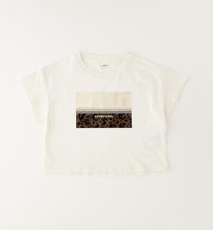 T- shirt con stampa e borchie art.4G833-115 I DO